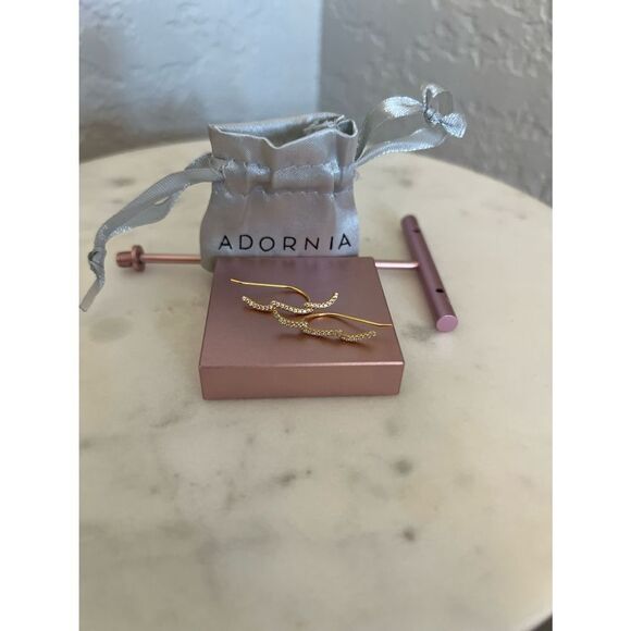 ADORNIA Swarovski Crystal Climber Earrings,‎ Diamonds, Gold, NWT - Picture 4 of 11